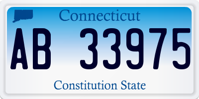CT license plate AB33975