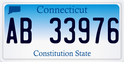 CT license plate AB33976