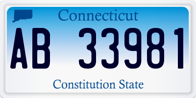 CT license plate AB33981