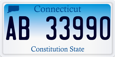 CT license plate AB33990