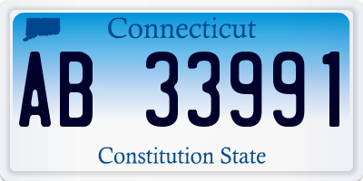 CT license plate AB33991