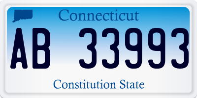 CT license plate AB33993