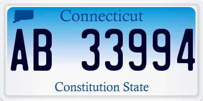 CT license plate AB33994