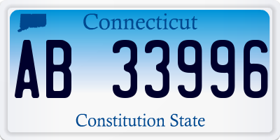 CT license plate AB33996
