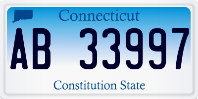 CT license plate AB33997