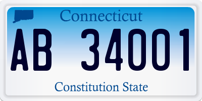 CT license plate AB34001