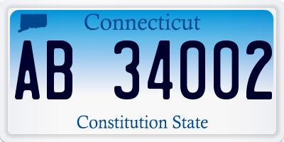 CT license plate AB34002