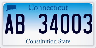 CT license plate AB34003