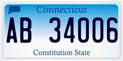 CT license plate AB34006