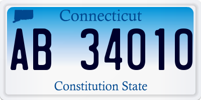 CT license plate AB34010