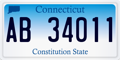 CT license plate AB34011