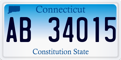 CT license plate AB34015
