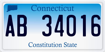 CT license plate AB34016