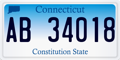 CT license plate AB34018