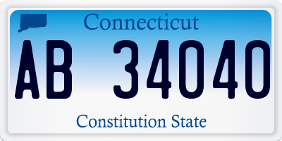 CT license plate AB34040