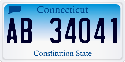 CT license plate AB34041