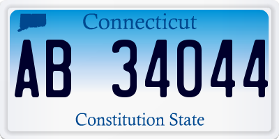 CT license plate AB34044