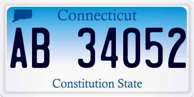 CT license plate AB34052