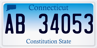 CT license plate AB34053