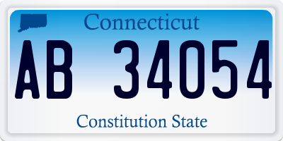 CT license plate AB34054