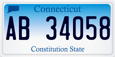 CT license plate AB34058