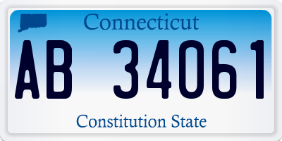 CT license plate AB34061