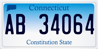 CT license plate AB34064