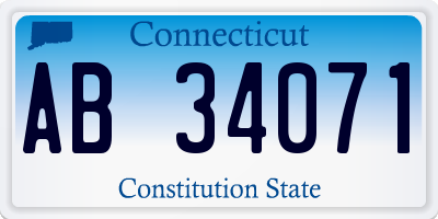 CT license plate AB34071