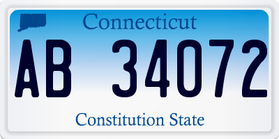 CT license plate AB34072