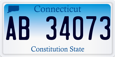 CT license plate AB34073