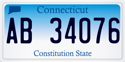 CT license plate AB34076
