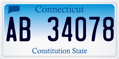CT license plate AB34078