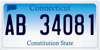 CT license plate AB34081