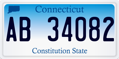 CT license plate AB34082