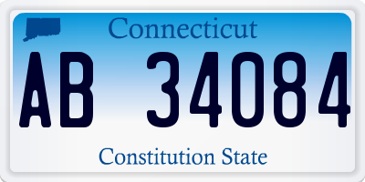 CT license plate AB34084