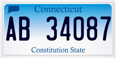 CT license plate AB34087