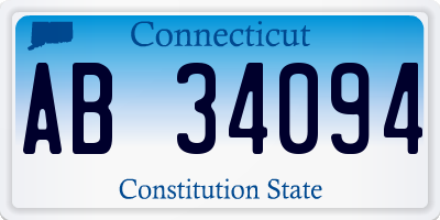 CT license plate AB34094