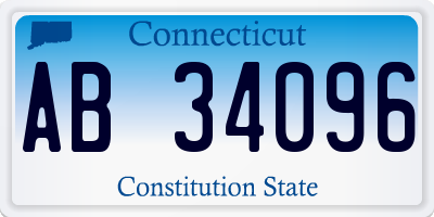CT license plate AB34096