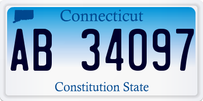 CT license plate AB34097