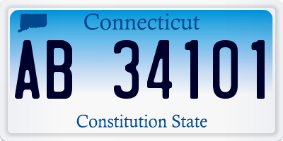 CT license plate AB34101