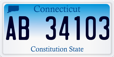 CT license plate AB34103