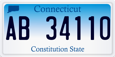 CT license plate AB34110