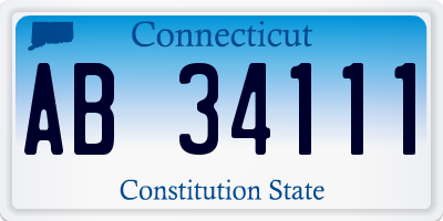 CT license plate AB34111