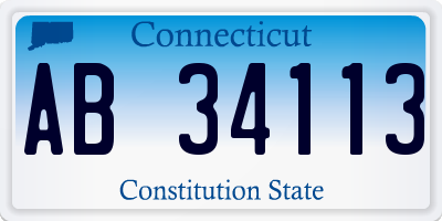 CT license plate AB34113