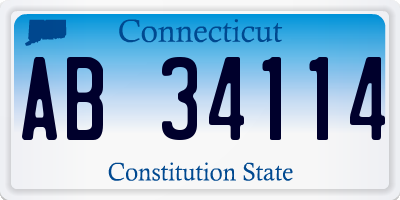 CT license plate AB34114