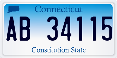 CT license plate AB34115