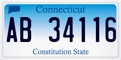 CT license plate AB34116