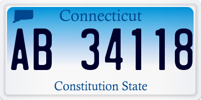 CT license plate AB34118