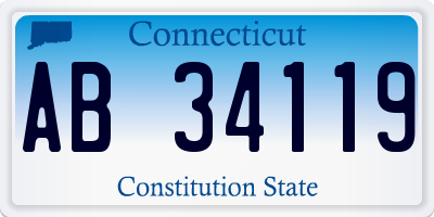 CT license plate AB34119