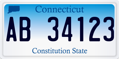 CT license plate AB34123